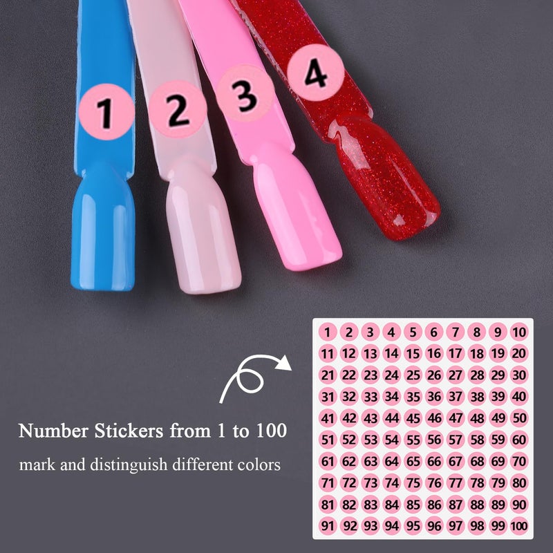 furtherpretty Clear Nail Swatch Sticks with Number Stickers, 50 Pcs Squoval Nail Sample Swatches for Gel Polish Color Display Practice Nails muestrario de colores para uñas Manicure Supplies - Image 4